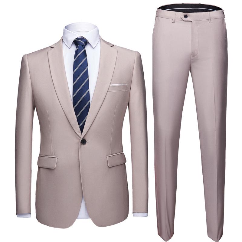 Korean Style Slim Fit Men's Professional Wedding Suit Set