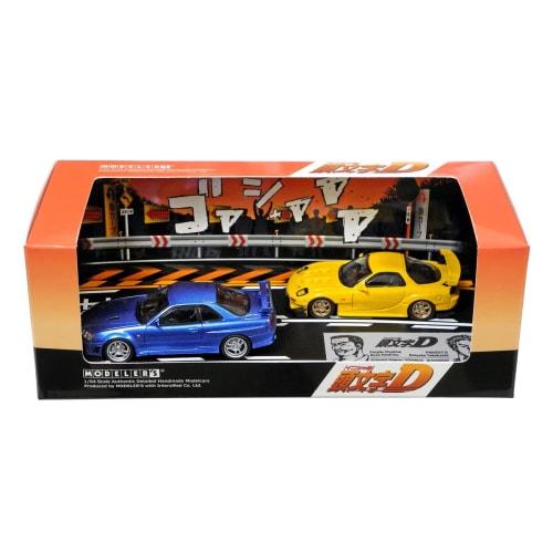 InterAllied Modeler's 1/64 Initial D Set Vol.8: Keisuke Takahashi RX-7 (FD3S) & Kozo Hoshino Skyline GT-R (BNR34) Completed Model (MD64208)