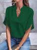 Women's Summer 2026 Solid Color V-neck Loose Shirt Top