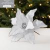 Large Poinsettia Glitter Flower 26cm Xmas Tree Decorations New Fake Flowers  Christmas Decoration