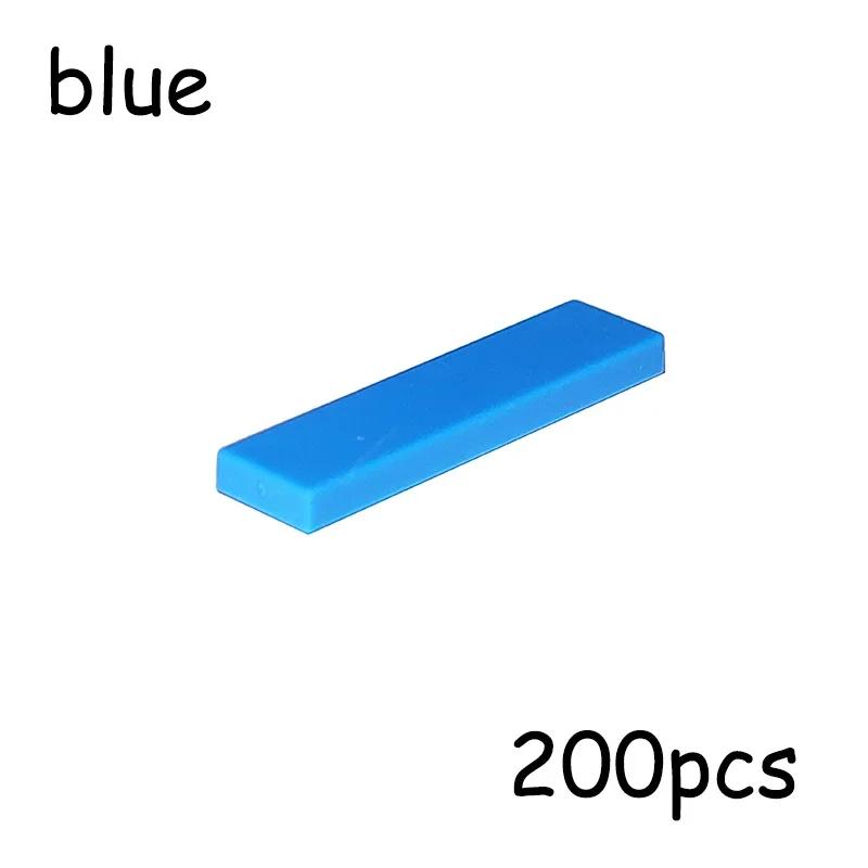 Non-Toxic 200Pcs Size 1X4 Bricks Flat Tile Moc Assemble Particles 2431 Smooth 1*4 Building Blocks Diy Educational Creative Toy For Kids