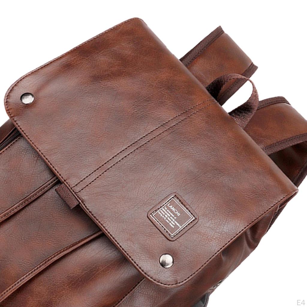 Fashion PU Leather Backpack Fit 15.6 Inch Computer Waterproof Multipurpose for