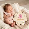 Baby Monats Meilenstein Karte Schild Holzblumenbrett mit 10 austauschbaren Zahlen für Neugeborenen Wachstums-Tracker Foto Requisite Babyparty Kinderzimmer Dekor
