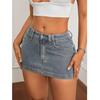 Women Summer Denim Skirts High Waist Slim Retro Bodycon Mini Jean Skirt