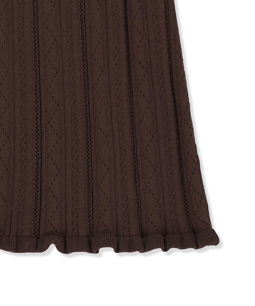 Mattengkim Open Back Ribbed Knit Dress In Brown