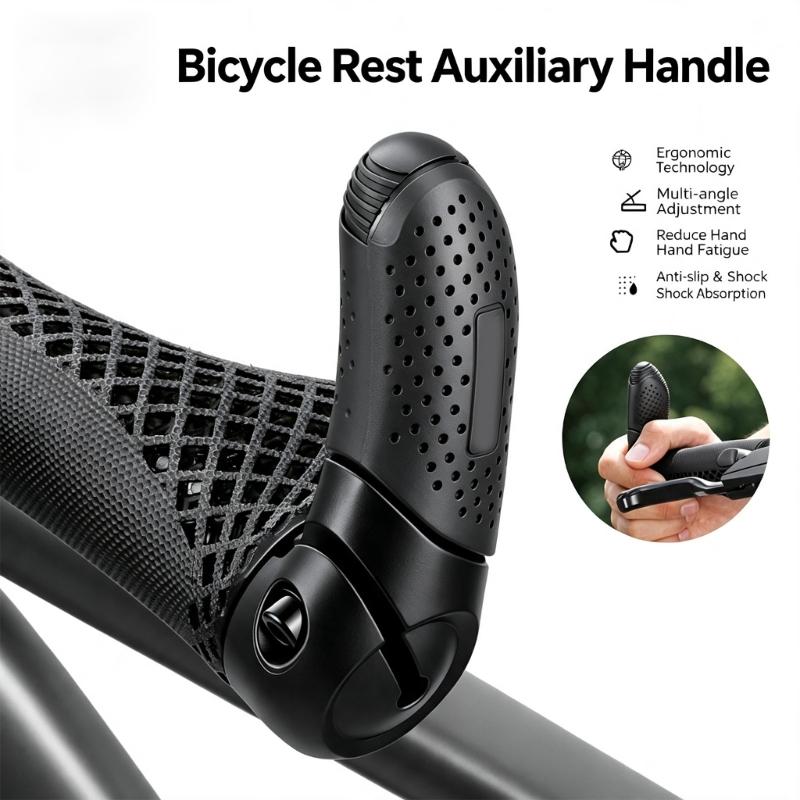 Ergonomisches Lenkerendgriff-Set (2 Stück) für Pendlerfahrräder, Nylonklemmen am Lenker zur Unterstützung des Griffs, die helfen, den Handdruck bei der täglichen Fahrt zu reduzieren
