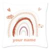 Rainbow Print Custom Cushion Cover Adult Children Personalized Name Customize Pillowcase Home Housewarming Birthday Gifts