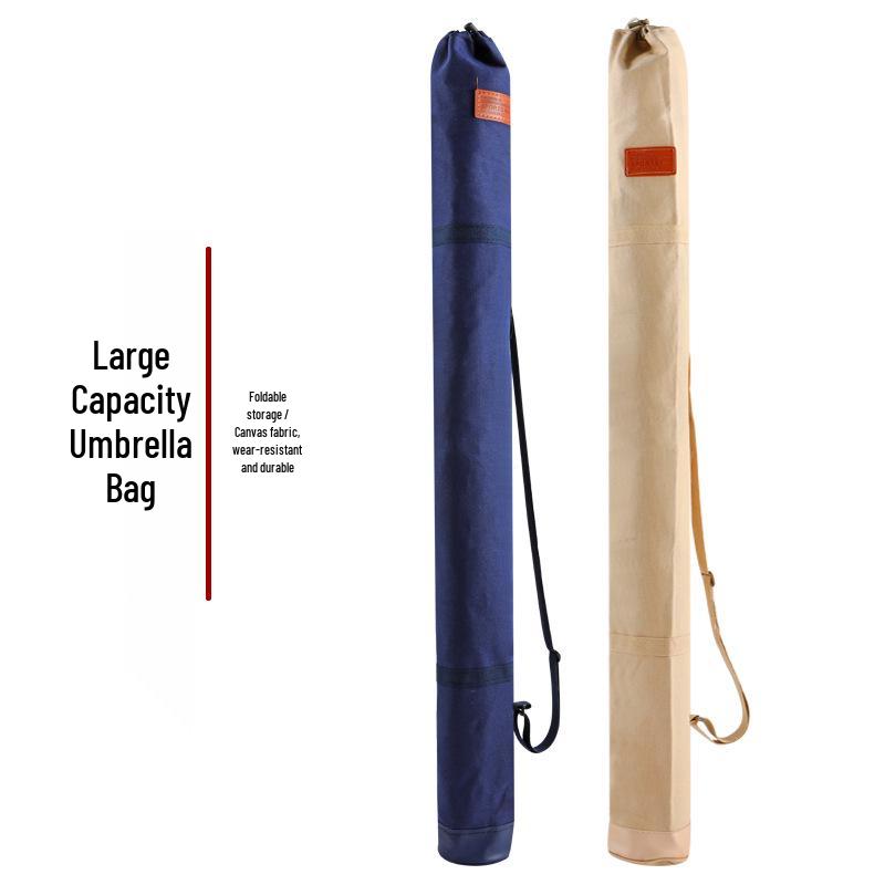 Foldable Canvas Fishing Rod & Umbrella Storage Bag - Tackle Organizer