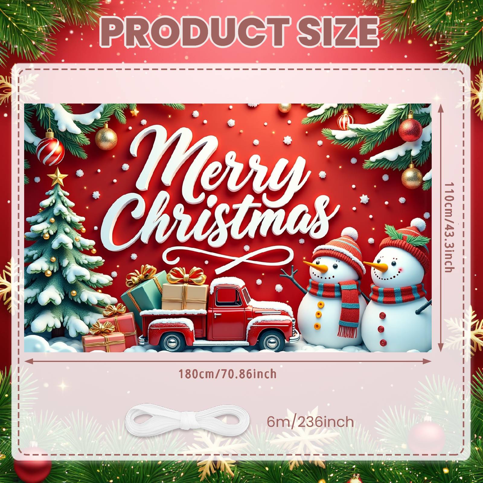 

Christmas Banner Festive Merry Christmas Banner Christmas Party Banner Ornament Elements For Winter Festival Holiday Gathering