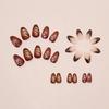 Textured 3D Zebras Pattern False Nail 24pcs Cats Eye Glitters Press On Nail Crystal Rhinestones French Style ABS