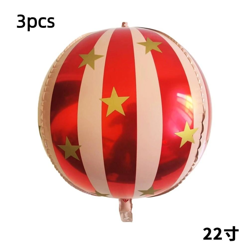 

3pcs Large 4D Balloon Striped Star Decoration Balloons Aluminum Film Balloon Home Wedding Decor червоний