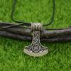 Nostalgia Slavic Symbol Perun Axe With Kolovrat Pendant Trinity Viking Rune ALGIZ Scandinavian Norse Vintage Necklace