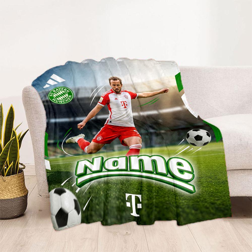 German Football Crest Personalized Text Blanket Lightweight Customizable Blanket Comfortable Throw For Sofa Office Chair Bedding Home Decor