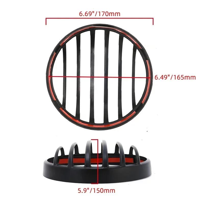 For Honda Rebel CMX 300 2017-2025 Black Motorcycle Headlight Grill Cover Front Lamp Guard Retro Head Light Decorative ABS