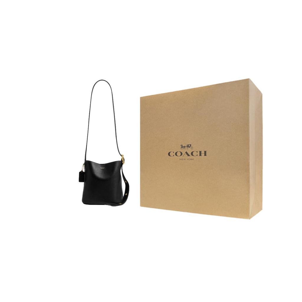 COACH Bleecker Cow Leather Bucket Bag, Shoulder Bag Small Women's Black CCX07-B4BK