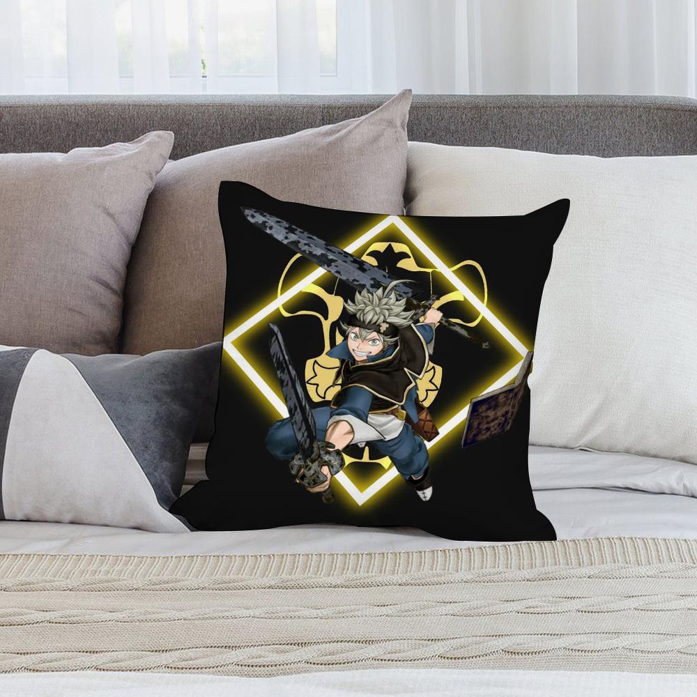 Hot Anime B-Black Clover Pillow Case Short Plush Sofa Decorative Gift Home Double-sided Printing Cushion