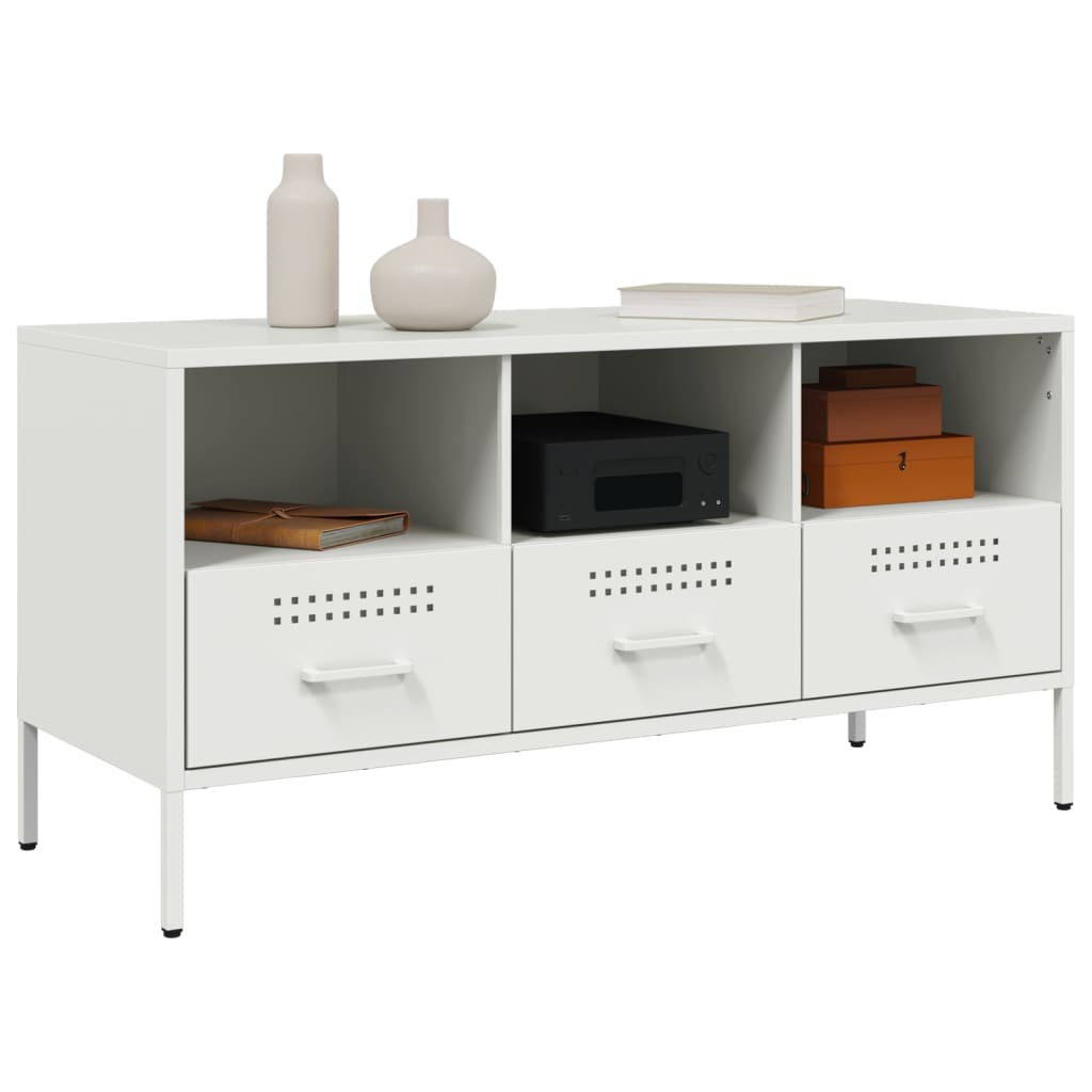 TV Stand White 100.5 x 39 x 50.5 cm Steel