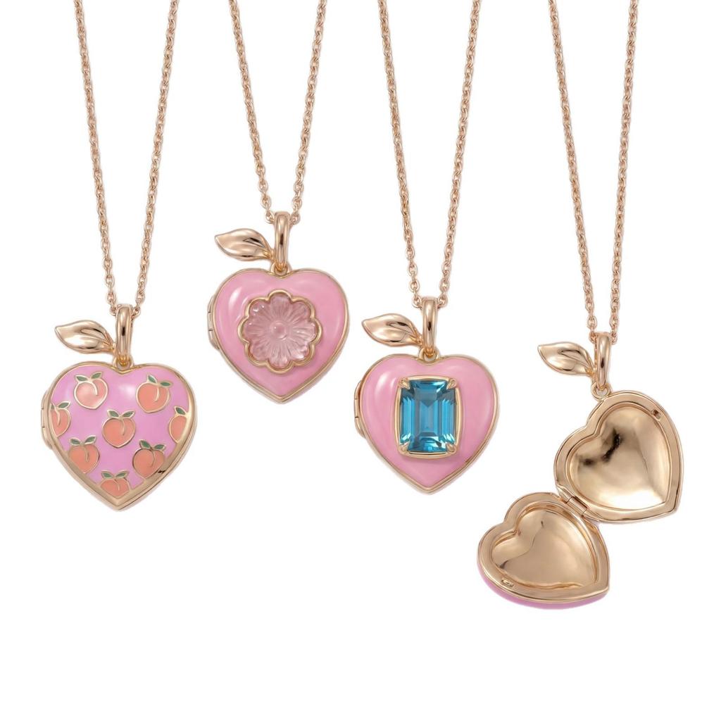 Trendy Pink Peach Necklace: European & American Style, Copper, Fresh & Sweet Design