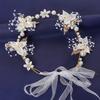 Gold Color Flower Leaf Hairband Tiara For Women Party Crystal Pearl Headband Bridal Wedding Hair Accessories Jewelry Comb Band
