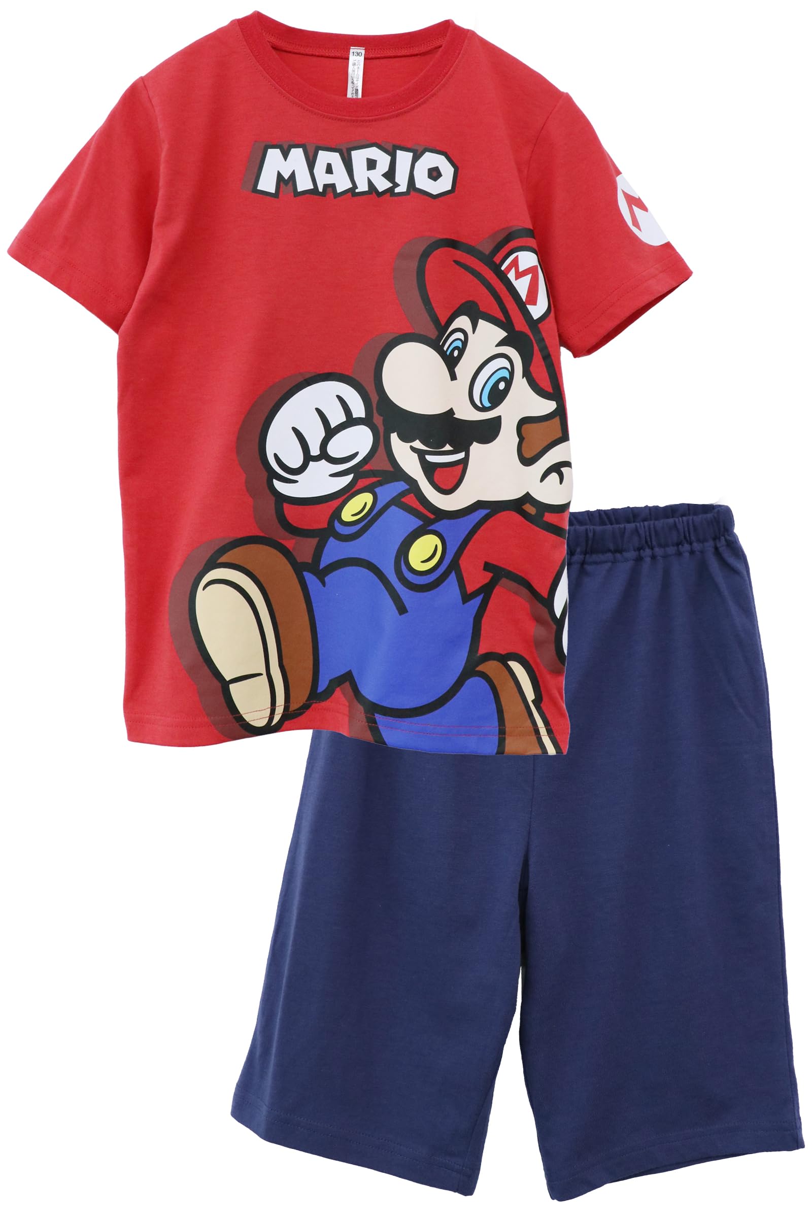 

Super Mario Kids Short Half Red [Kaitac Family] Pajamas, Sleeve, Pants, Summer, 100cm, (Mario)