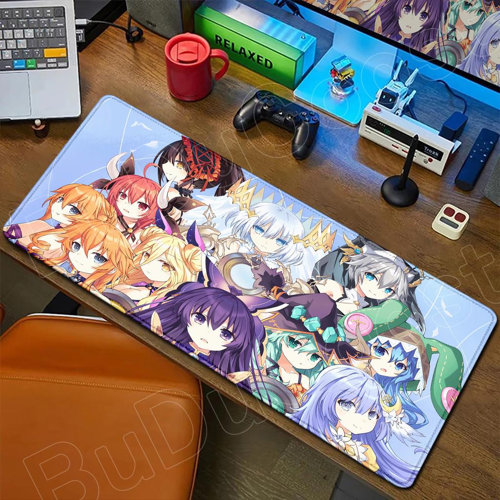 HD Cute Girl Large Mousepad Anime Date A Live Mouse Pad Laptop Gaming Accessories Keyboard Desktop Tokisaki Kurumi Toka Yatogami