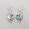 Natural Sky Blue Topaz Gemstone 925 Sterling Silver Jewelry Women Dangle Earring 1.5" CE-26-2