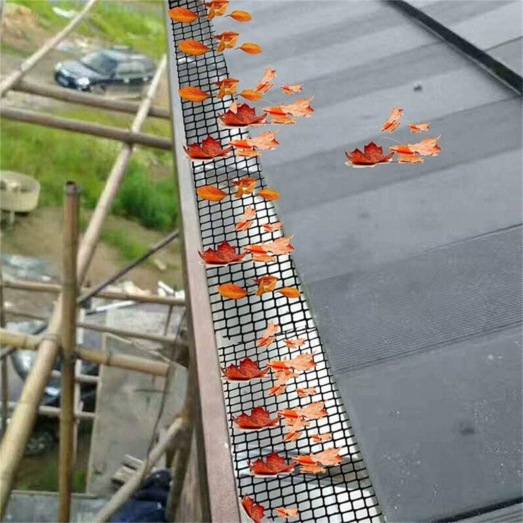 Gutter Drainage Cover Net – Mesh Leaf Guard To Prevent Debris Clogging Downspouts & Drainage