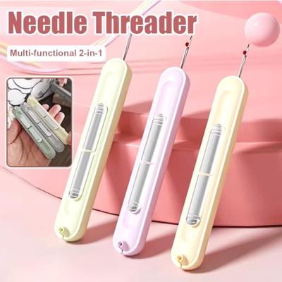 Needlework Threading Needle Threader Double Head Embroidery Cross Stitch Picking Thread Remover 2in1 DIY Sewing Accessories