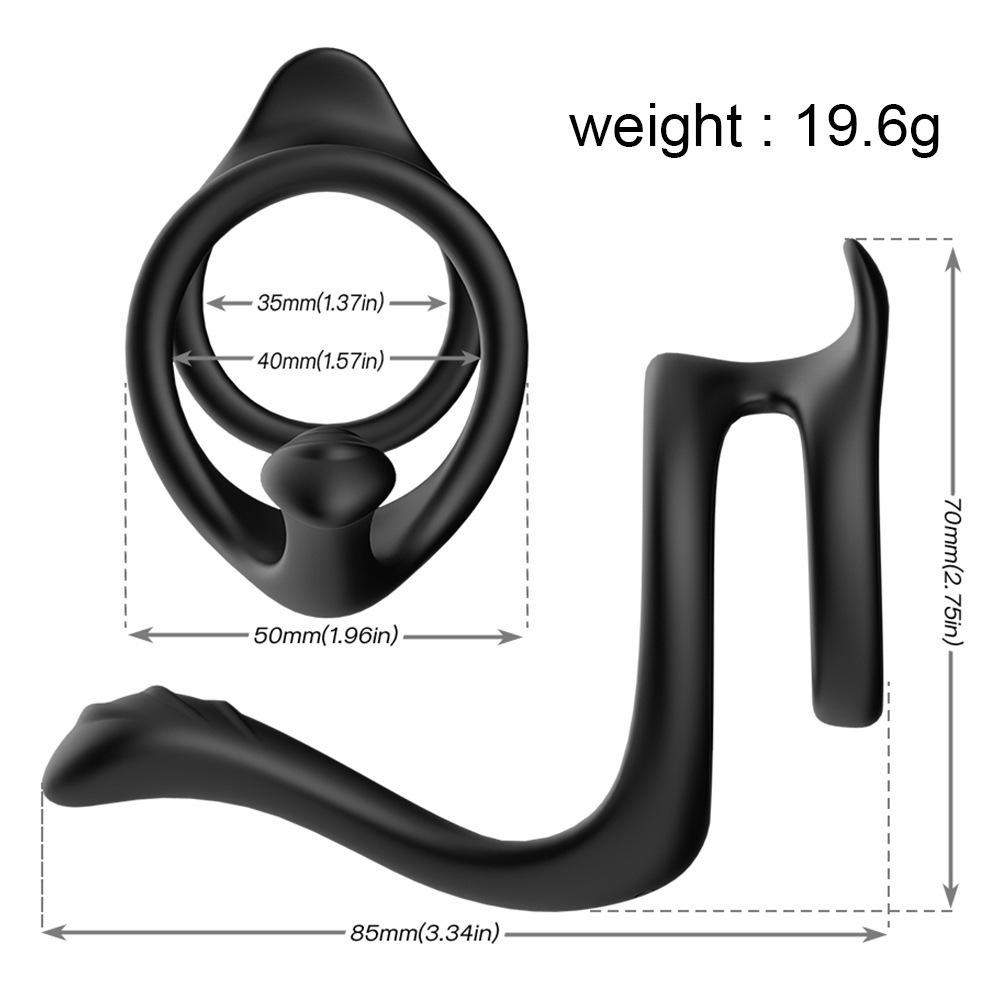 Double Ring Cock Ring Pure Silicone Delay Ring Male Pleasure Device Black Adult Sex Toy