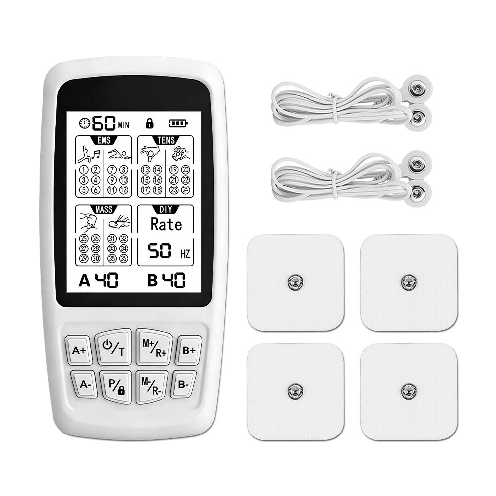 37 Modes TENS Electrostimulator EMS Massager Muscle Stimulation Electric Low Frequency Physiotherapy Device Relaxation Treatment белый