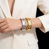 Gold Silver Color Open Cuff Bracelets Punk Metal Bracelets New Geometric Bangles  Gifts