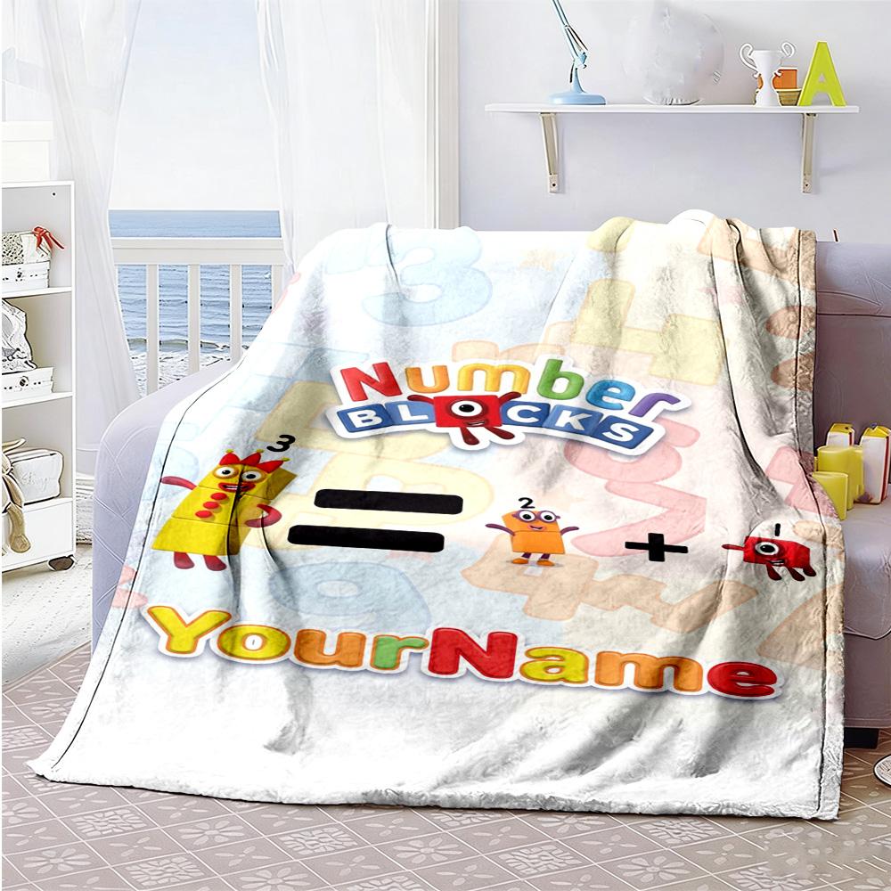 Numberblocks Personalized Name Blanket Throw Personalized Blanket Warmthful Decor Versatile for Nap Sofa Picnics Livingroom for All Occasions