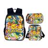 Set Zaino per Bambini Pokemon Pikachu con Tessuto Oxford per Scuola e Uso Quotidiano