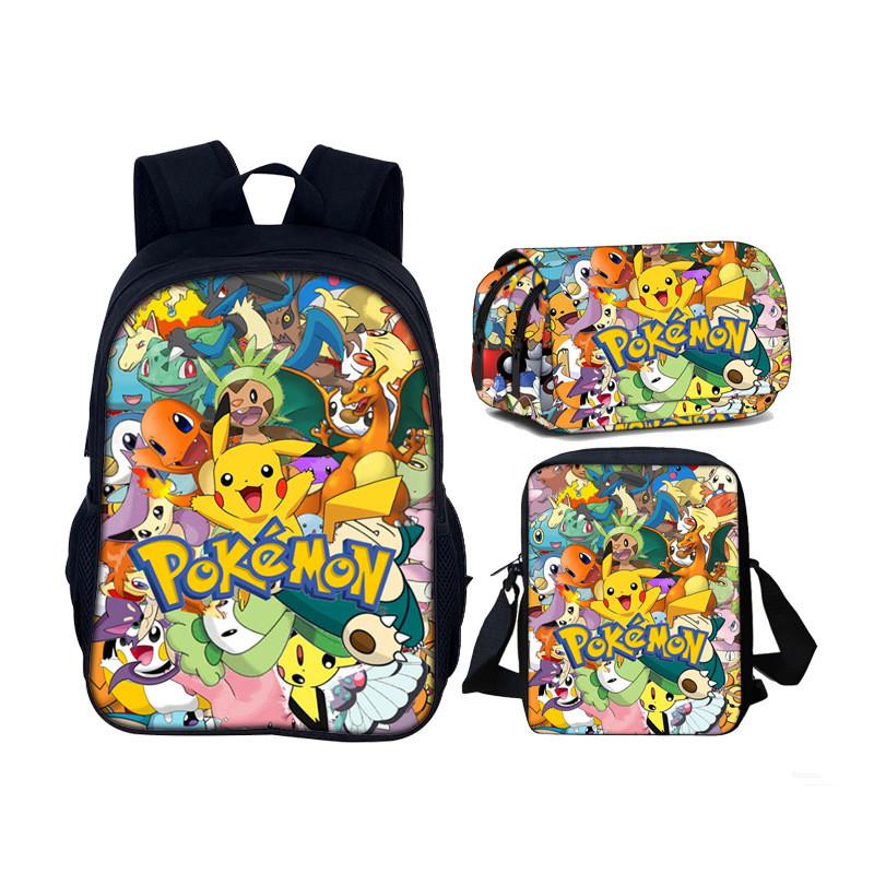 

Pokemon Pikachu Kids Backpack Set With Oxford Fabric For School And Daily Use Style B
