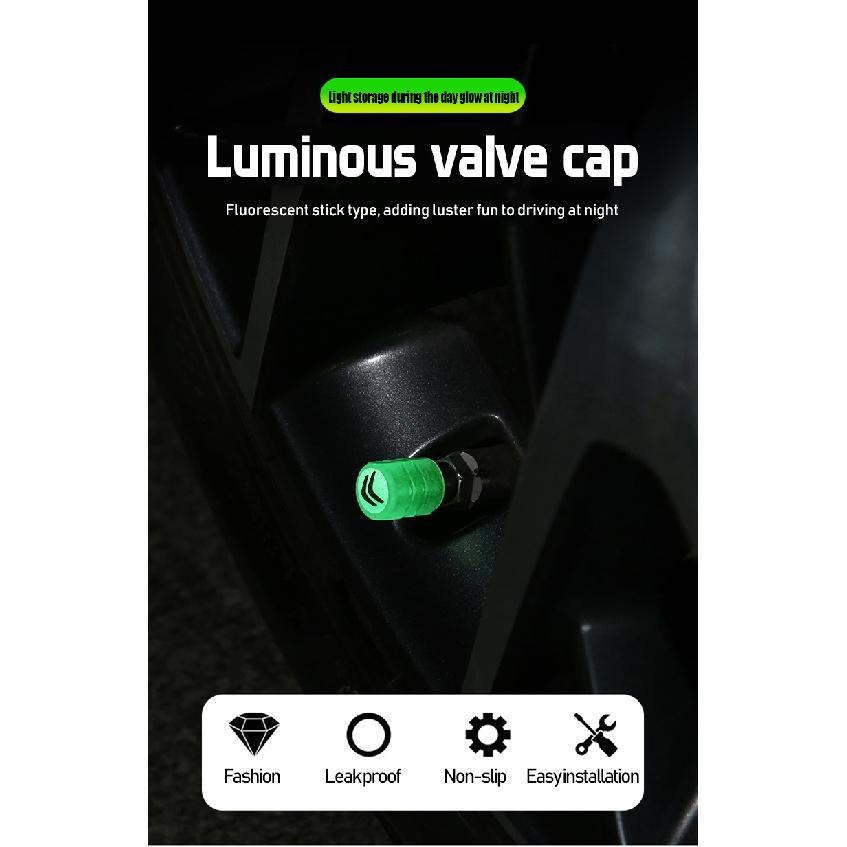 4Pcs Luminous Car Tire Valve Caps For Citroen Berlingo Xsara Picasso Fluorescent Night Glowing Decor Wheel Tyre Valve Stem Caps Valve Stems 1