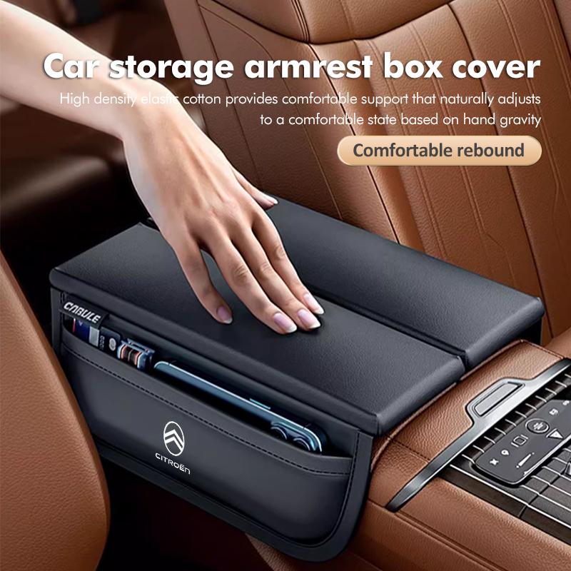 Universal Car Armrest Box Height Pad With Pocket Accessories For Citroen C4 C3 C5 C1 C2 C6 C4L DS3 DS4 Berlingo Picasso Jumper aiu256