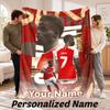 Bukayo Saka Personalized Flannel Blanket Custom Name Text Soft Throw Blanket Home Decor