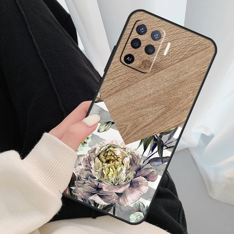 NATURE WOOD PRINTS Case For Oppo A40 A60 A80 A5 Pro A15 A16 A17 A57 A77 A94 A74 A54 A76 A96 A18 A38 A58 A78 A98
