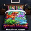Dinosaur Theme Custom Text Or Name 3Pcs Bedding Set,1 Flat Sheet & 2 Pillowcases Personalized Home Bedding