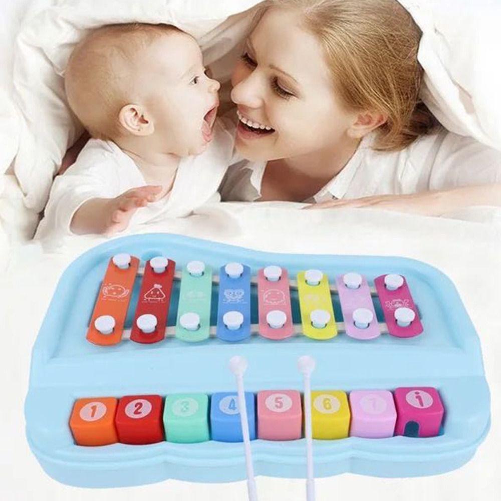 

Hand Knock 8-note Xylophone Piano Toys Plastics Early Education Piano Toy Kindergartens Toddlers рожевий