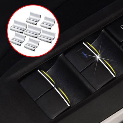 For Toyota CHR RAV4 Camry Highlander CHR EV Sienna Corolla Wildlander Window Lift Button Sequins Trim Decorative Sticker Cover