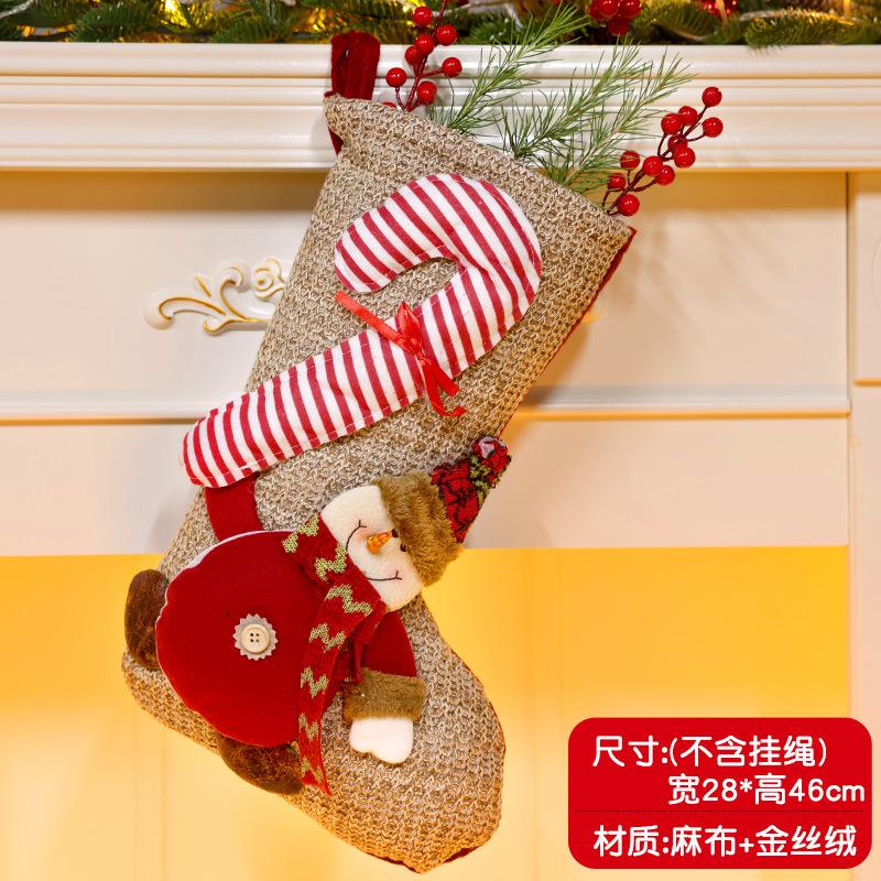 Christmas Stockings Socks Santa Snowman Hanging Xmas Tree Ornaments Christmas Decor for Home New Year Navidad Candy Gift Bags