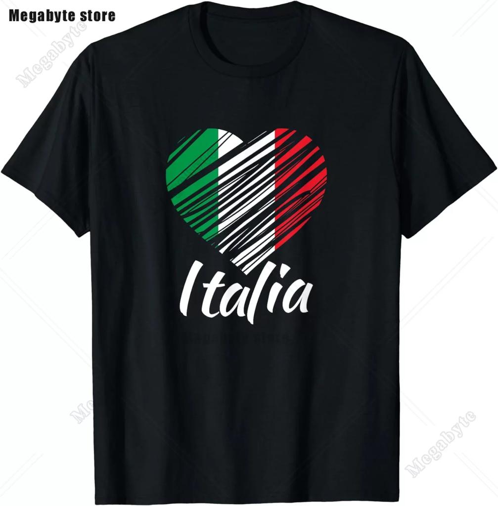 Italia TShirt Italy Flag Coat of Arms Tee Shirt Repubblica Italiana Italian Heritage Vintage T Shirt Guys Streetwear Crew Neck