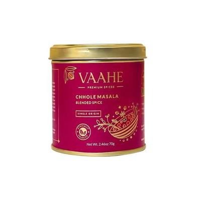 VAAHE Chhole Masala | 12+ Doğal Baharat | Taze Öğütülmüş | %100 Saf ve Doğal | Tek Kaynak | Premium Teneke Kutu (70 g)