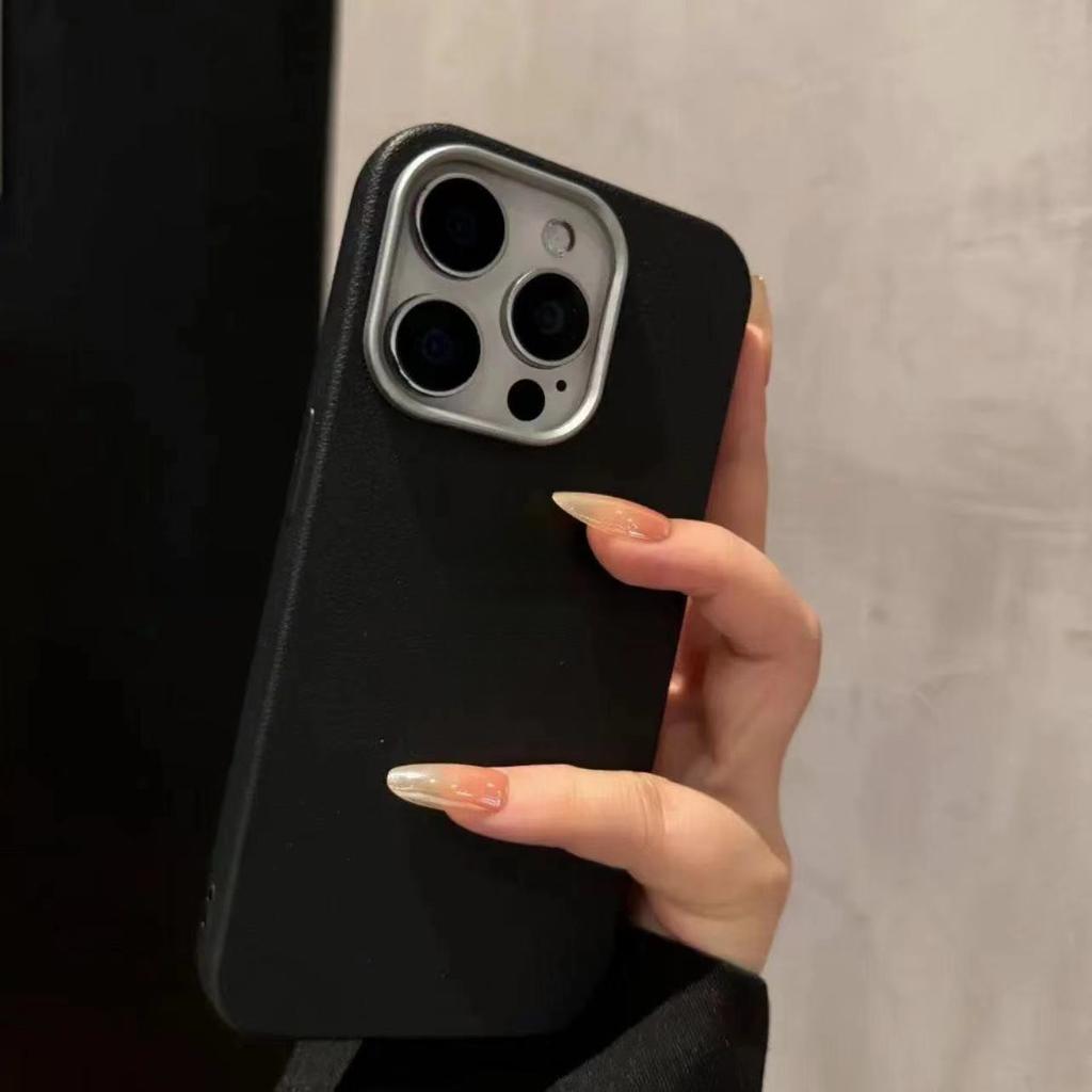 Plain Leather Pattern Phone Case for Apple iPhone16promax- Pure Color Soft Silicone Phone Protective Cover for iPhone 16/15/14/13/12/11/Plus