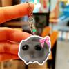 Acrylic Sad Hamster Key Chain Jewelry Sad Hamster Keyring  Bag Pendant