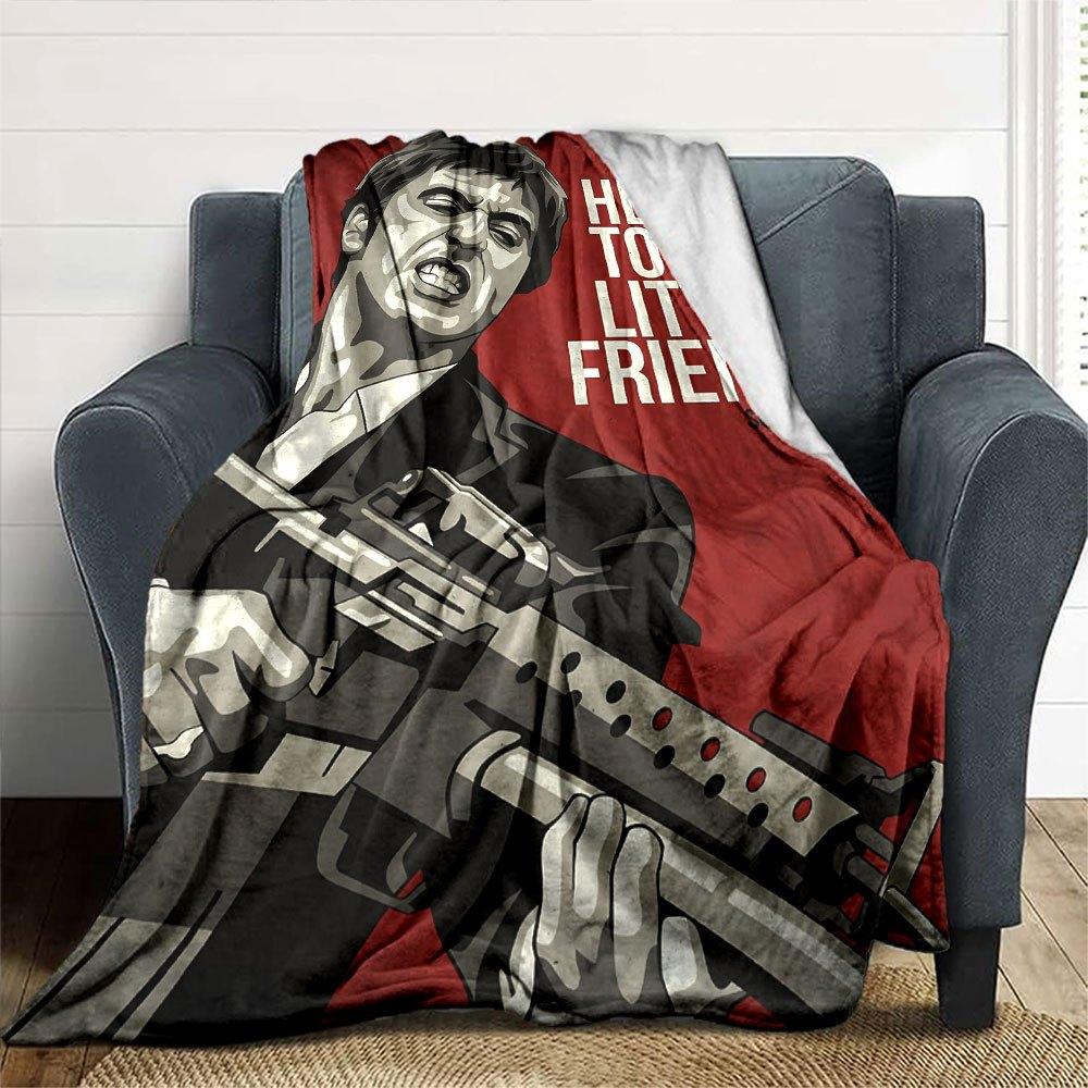 1pc Scarface 1 Blanket Soft Warm Throw for Home, Office, Travel All Season Cozy Bedding Gift, Office Cozy Accessory