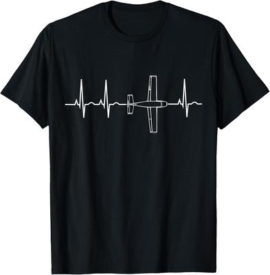 Flypilot Puls Flyvning Gave T-shirt Kortærmet Afslappet 100% Bomuld Skift