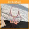 Pvc Jelly Crescent Purse Women Summer Trendy See Through Handbag With Stitching Detail For Daily Wear
