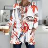 Ladies V Neck Plus Size Long Sleeve Blouse Soft Loose Tops For Casual Outdoor Activities